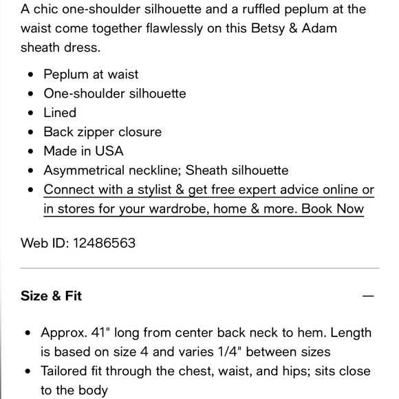 Betsy & Adam One-Shoulder Peplum Sheath Dress - Picture 7 of 7